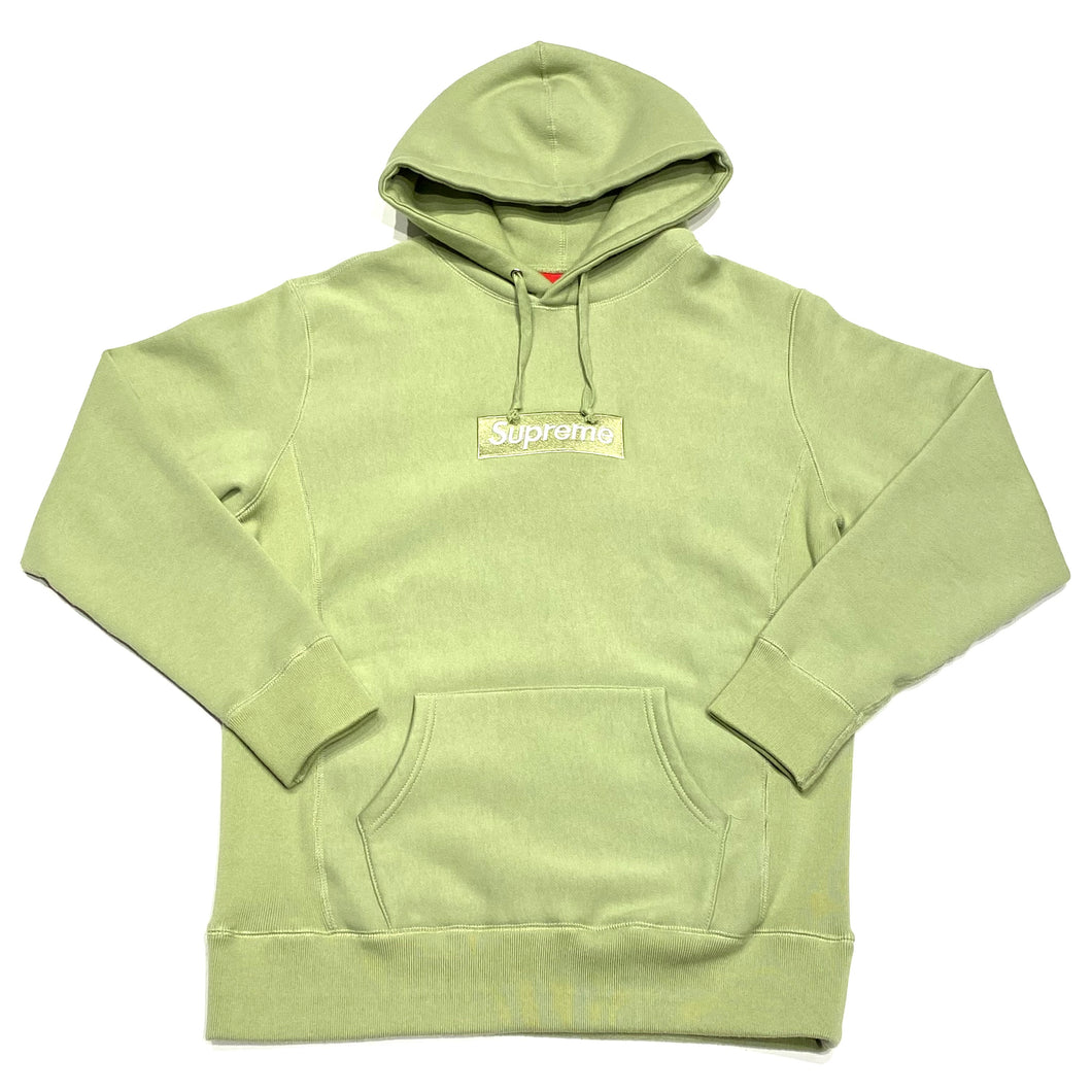 Supreme 2016 Box Logo Hooded Sweatshirt Sage Mens Medium