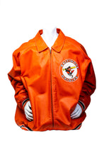 Load image into Gallery viewer, Front View of Vintage 90&#39;s G-lll Sports by Carl Banks MLB Baltimore Orioles Leather Jacket Men&#39;s 3XL
