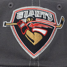 Load image into Gallery viewer, Front closeup view of WHL Vancouver Giants Mesh Snapback Hat
