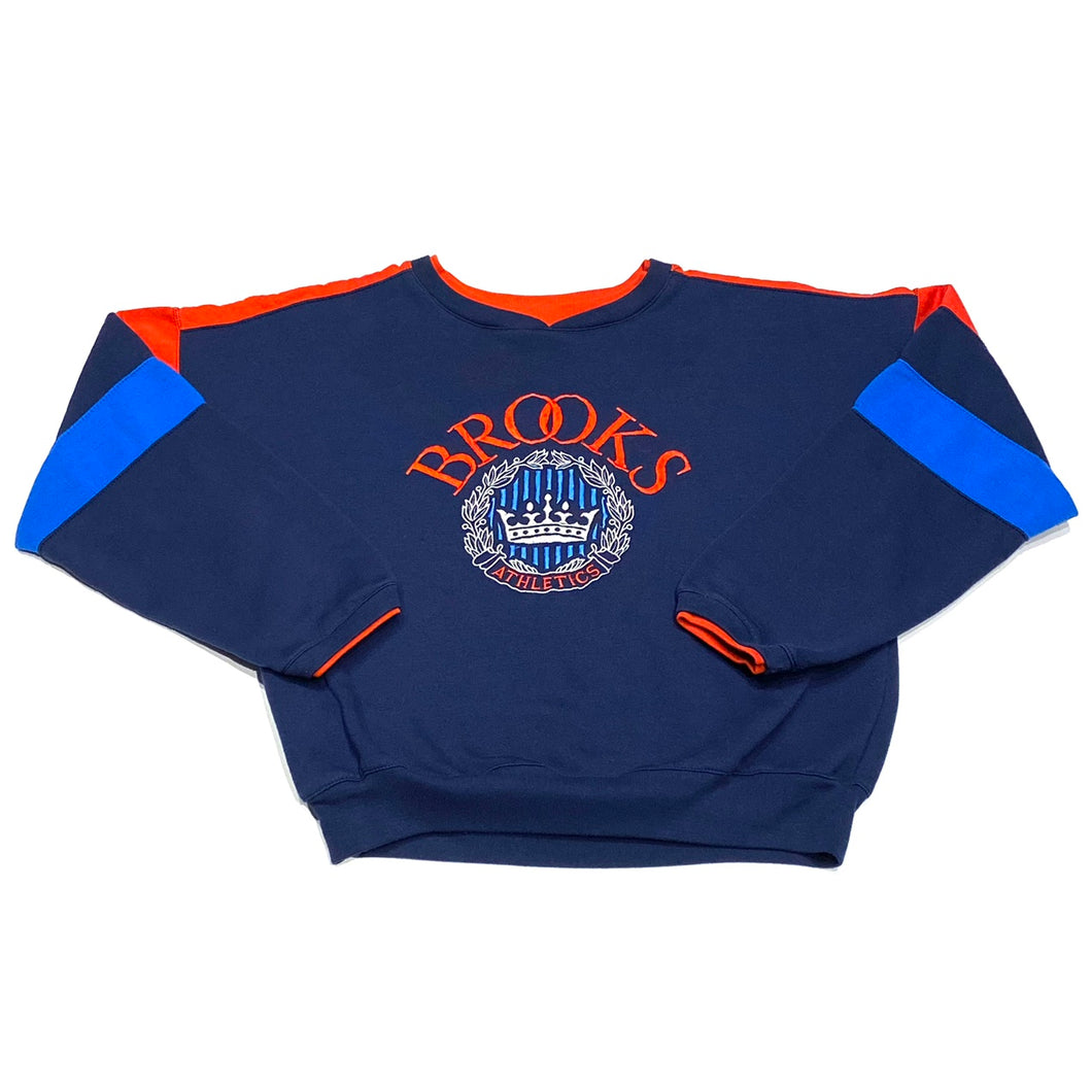 Vintage 80’s Brooks Athletics Embroiderd Color Block Sweatshirt Youth Large