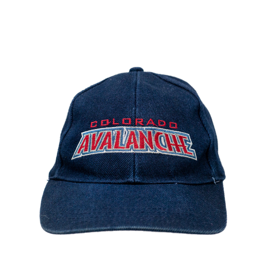 Front view of Vintage 90's Starter Colorado Avalanche Strapback Hat