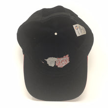 Load image into Gallery viewer, Bottom-inside view of Vintage Disney Beauty and the Beast Black Strapback Hat One Size 
