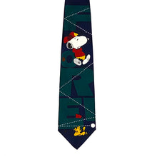 Load image into Gallery viewer, Closeup view of Vintage 90’s Snoopy &amp; Woodstock FORE! Golf Necktie
