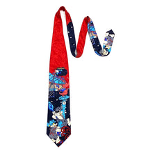 Load image into Gallery viewer, Front view of Vintage 90’s Hanna-Barbera The Flintstones Baseball Hand Made Silk Necktie
