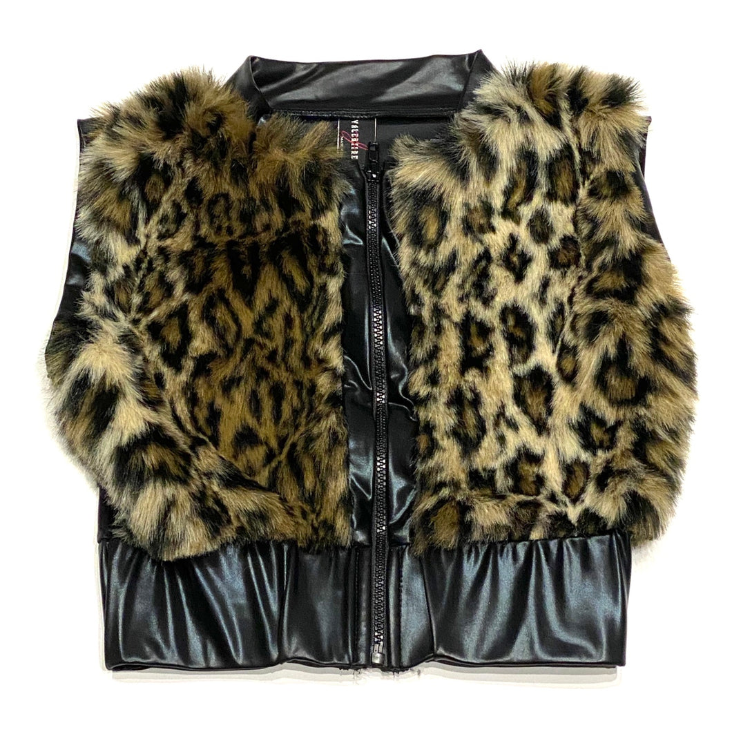 Vintage 90's J. Valentine Faux Fur Vest Womens S