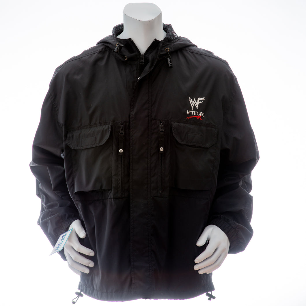 WWF Attitude 2002 Black Windbreaker Men's XL