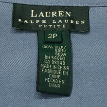 Load image into Gallery viewer, Deadstock Vintage 1998 Lauren Ralph Lauren English New Zealand Silk Long Sleeve Button Up Shirt Womens Size 2 Petite
