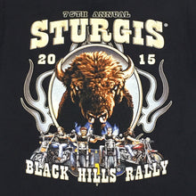 Load image into Gallery viewer, Sturgis 2015 Black Hills Rally 75th Anniversary T-Shirt Mens Small

