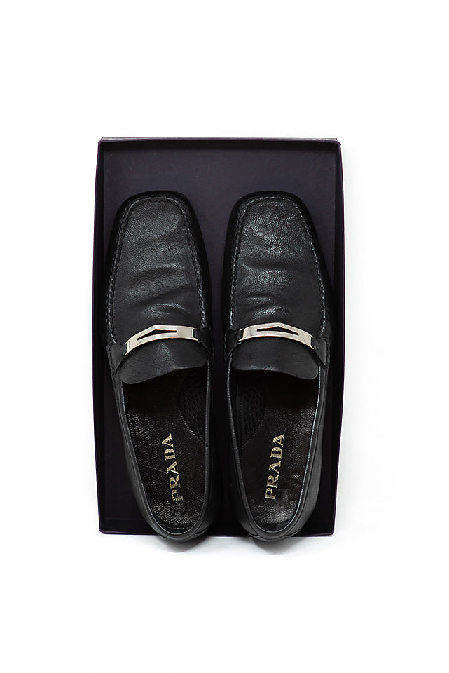 Prada Nero 2D 2121 Grain Calf Shoes Size 9.5 Mens with Box