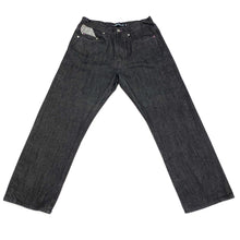 Load image into Gallery viewer, Rare Y2K Rocksmith Black Japan Selvedge Denim Jeans with Purple Stitching Mens 32
