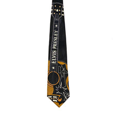 Load image into Gallery viewer, Closeup view of Vintage 90’s Elvis Presley Guitar Necktie
