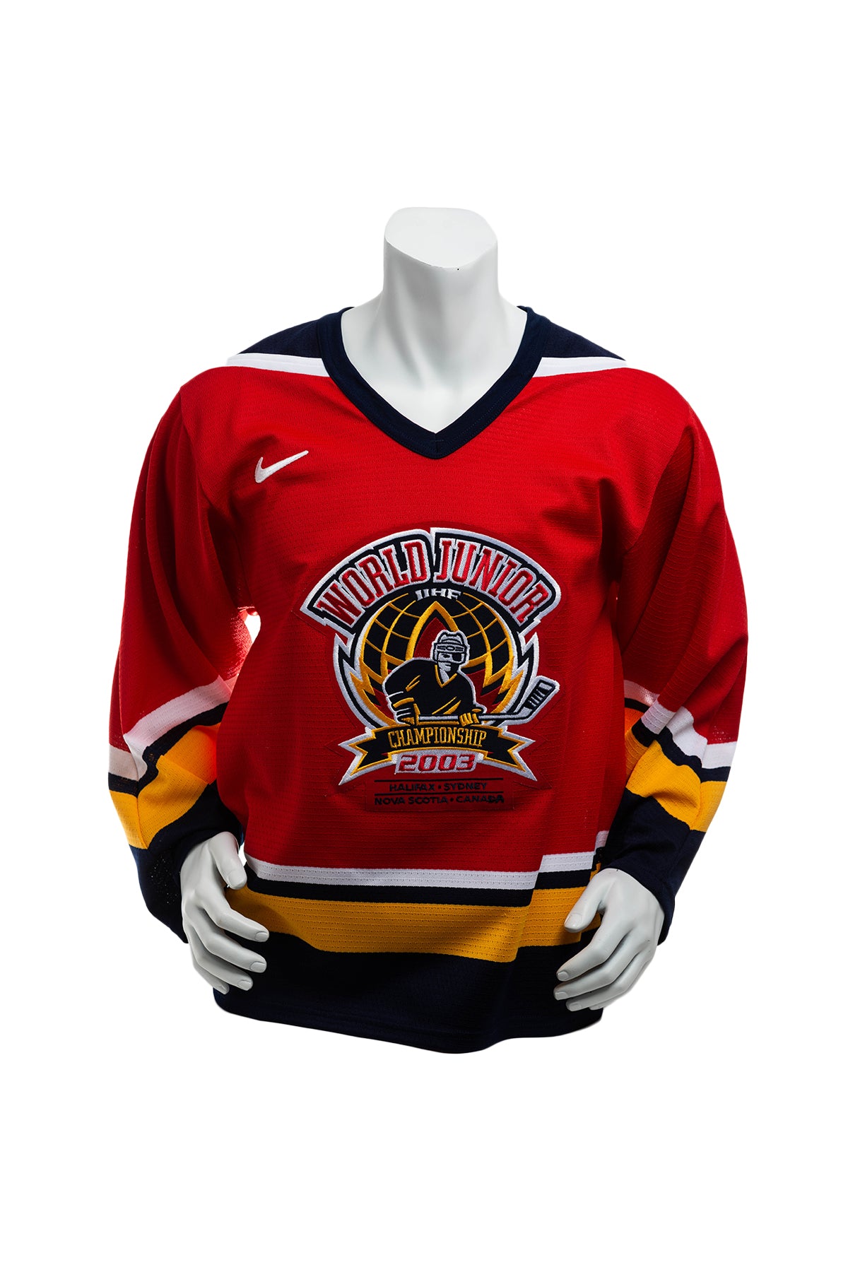 Vintage 2003 World Junior Ice Hockey Championship IIHF Jersey Used Size XL