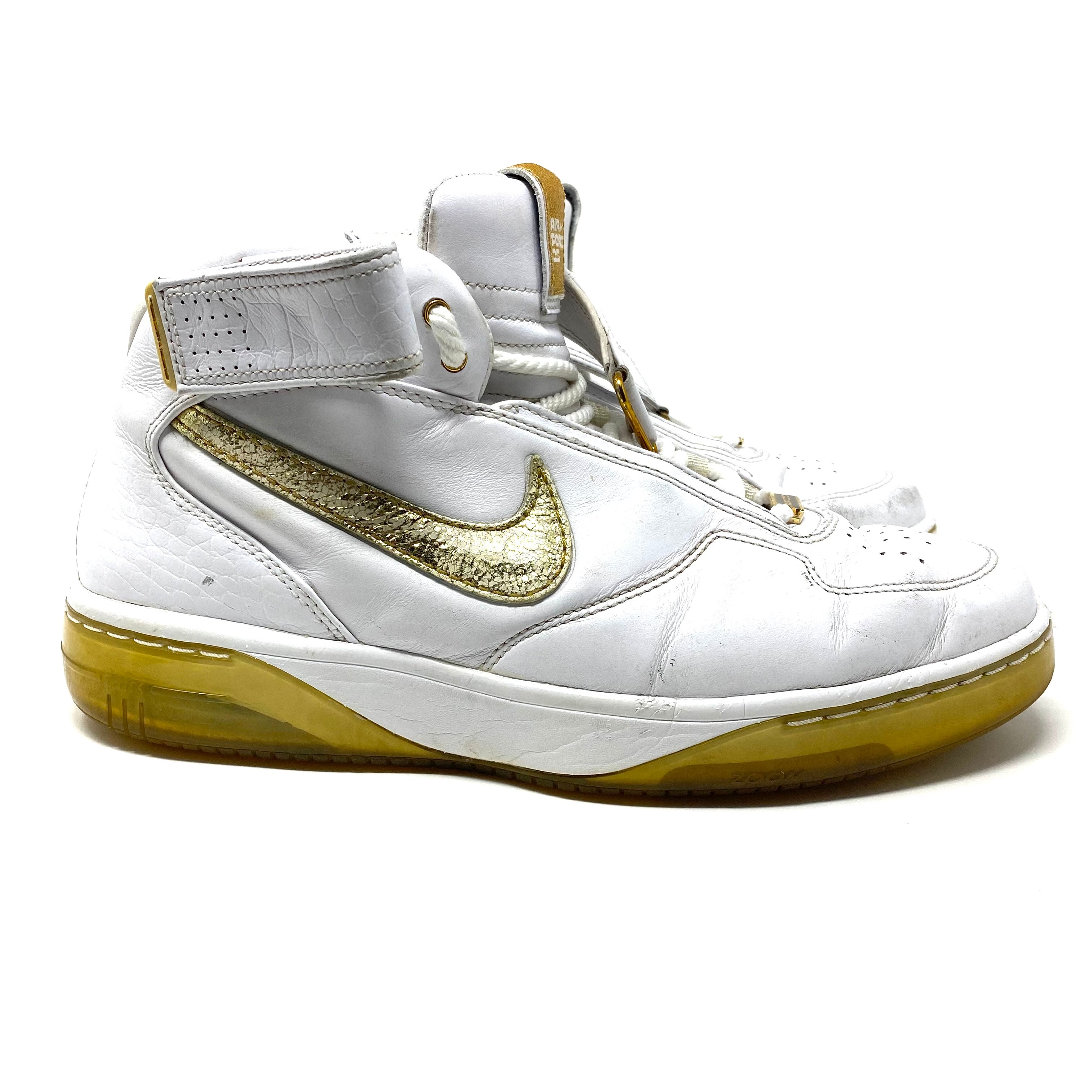 Nike Air Force 25 White Gold Sneakers Size 10 Mens 315015-171 Basketball