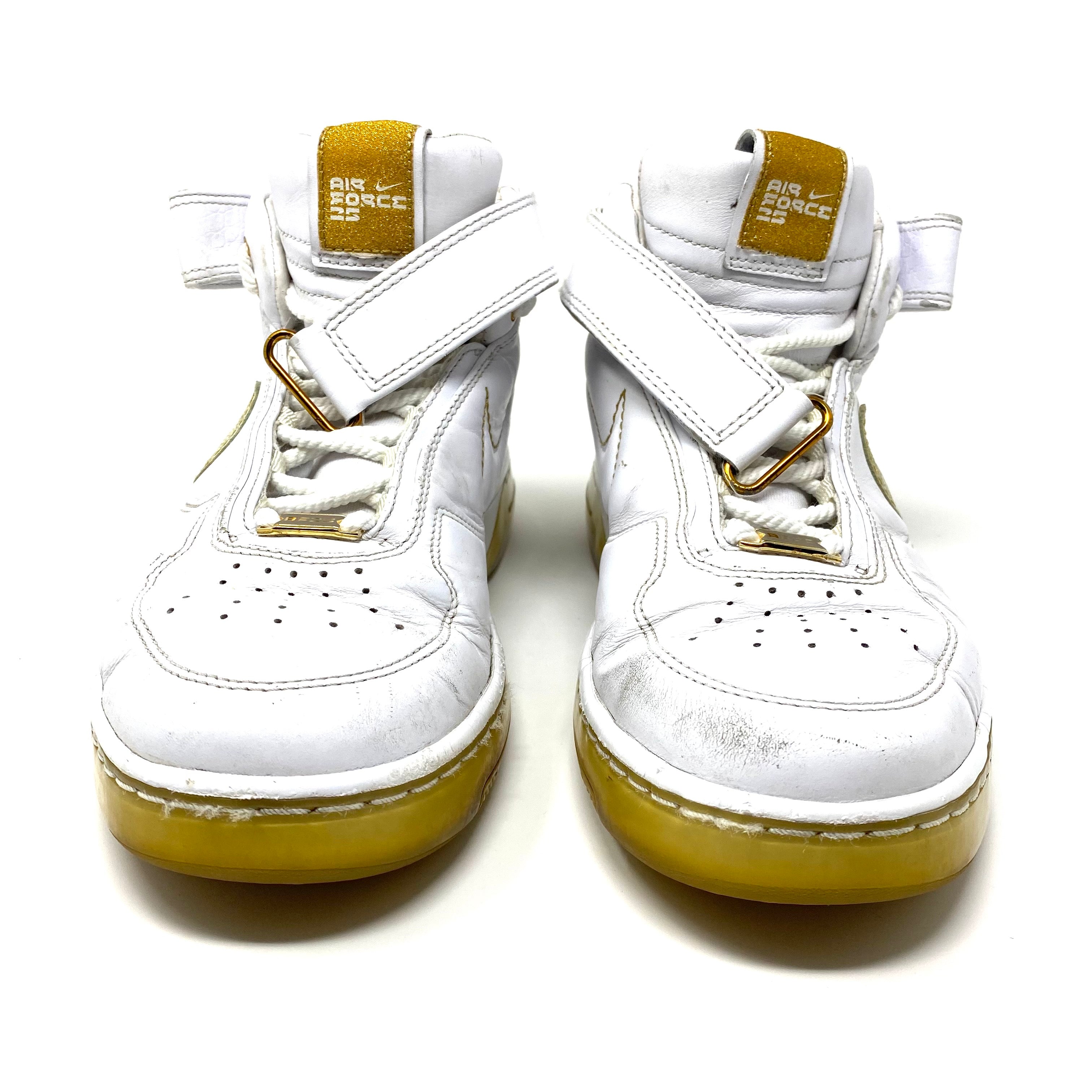 Nike Air Force 25 White Gold Sneakers Size 10 Mens 315015-171 Basketball