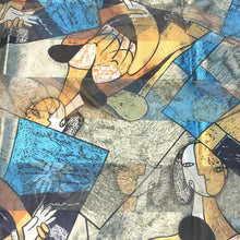 Load image into Gallery viewer, Picasso Patterned Scarf Grey Blue Gold
