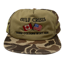 Load image into Gallery viewer, Vintage 90’s Gulf Crisis These Colours Won’t Run Camo Trucker Hat

