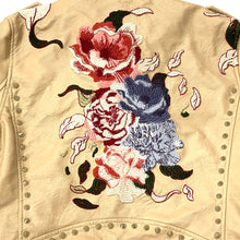 Load image into Gallery viewer, Blank NYC Embroidered Floral Faux Leather Studded Moto Jacket Medium
