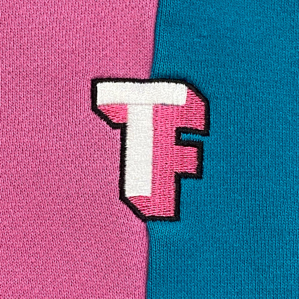 Teddy Fresh Bubblegum Colour Block Center Logo Hoodie Small