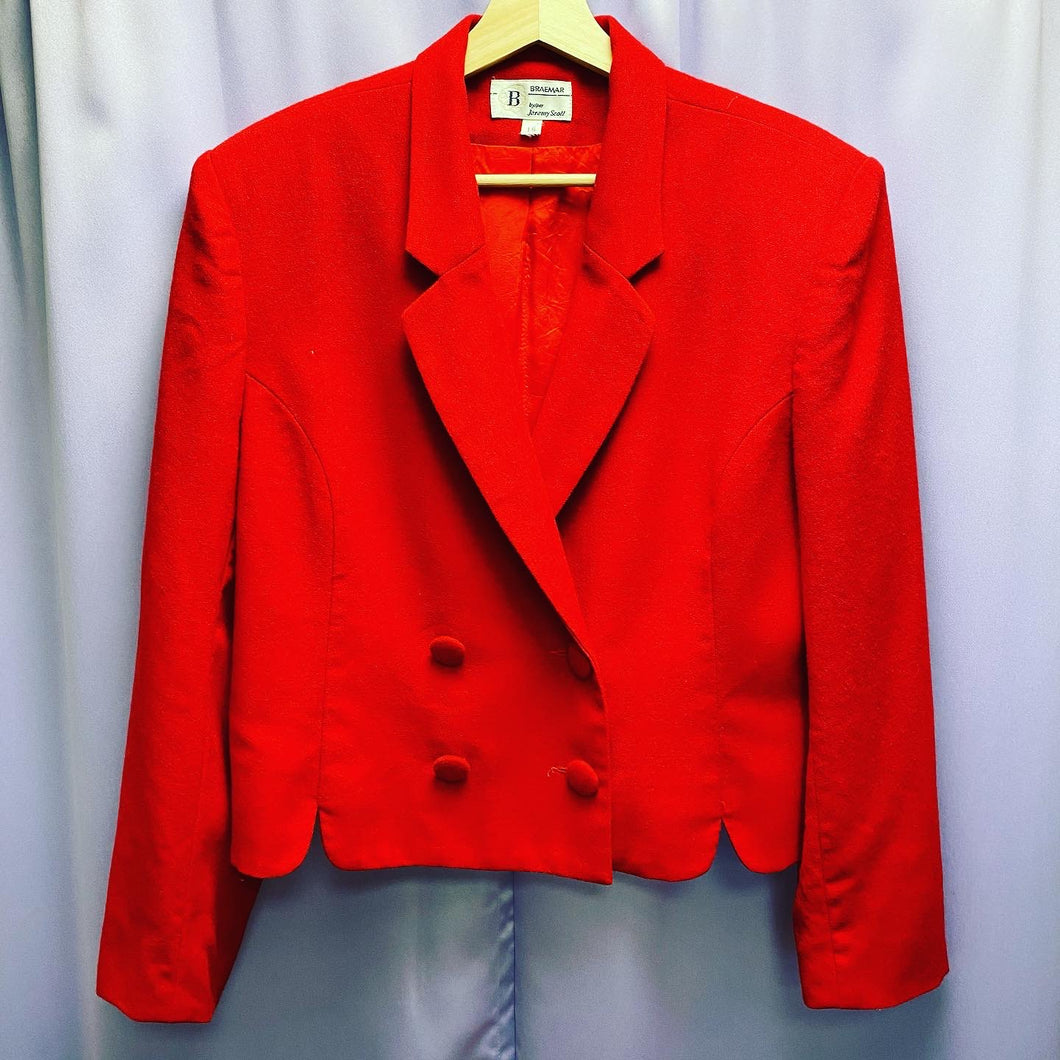 Vintage 80’s Braemar By Jeremy Scott Virgin Wool Blazer Jacket Women’s Size 16