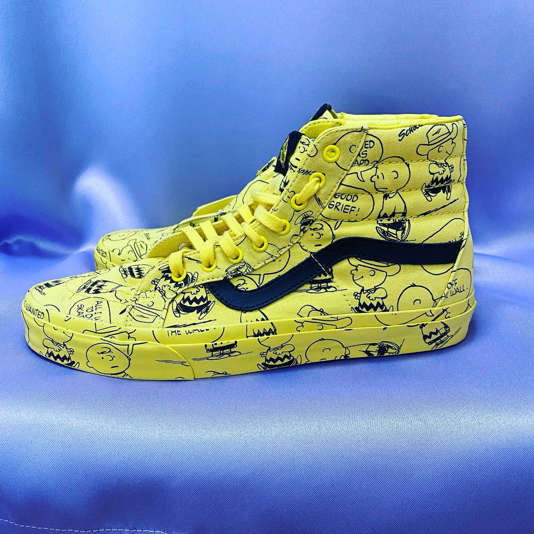Vans Sk8-Hi Peanuts Charlie Brown All Over Print Sneakers Men’s Size 11.5
