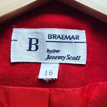 Load image into Gallery viewer, Vintage 80’s Braemar By Jeremy Scott Virgin Wool Blazer Jacket Women’s Size 16
