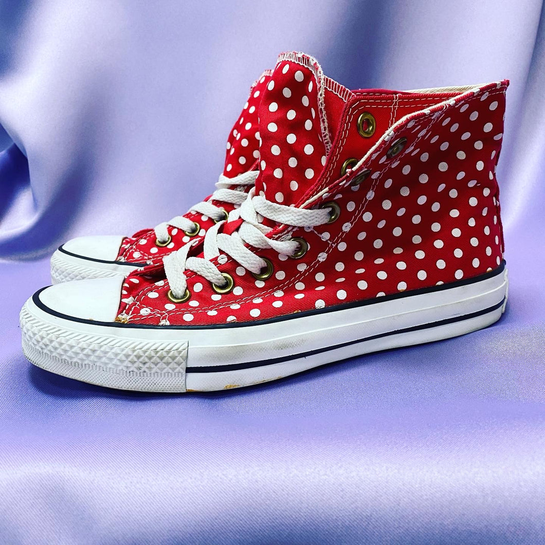 Converse All Star Chuck Taylor Polka Dot High Top Sneakers Women’s Size 6
