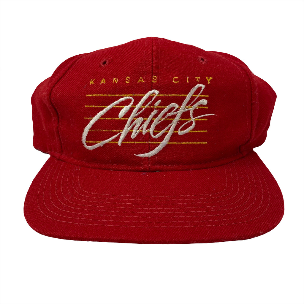 Vintage Drew Pearson NFL Kansas City Chiefs Bar Script Snapback Hat