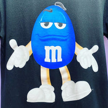 Load image into Gallery viewer, Vintage 90’s M&amp;M Brand Blue Double Sided Graphic T-Shirt Men’s Small
