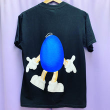 Load image into Gallery viewer, Vintage 90’s M&amp;M Brand Blue Double Sided Graphic T-Shirt Men’s Small
