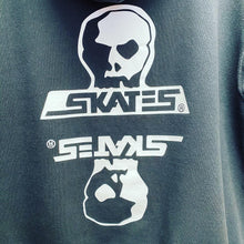Load image into Gallery viewer, Vintage Rare Skull Skates Mirrored Logo Hoodie Men’s Medium
