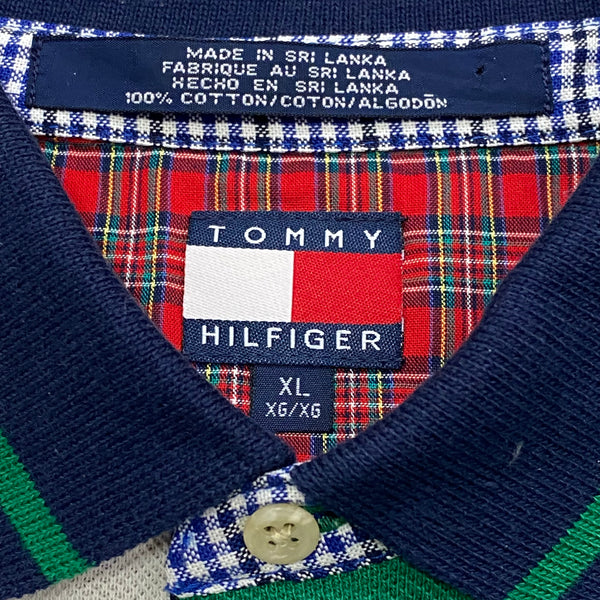 Vintage Tommy Hilfiger Crest Color Block Polo Shirt XL
