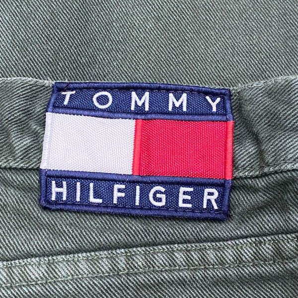 Vintage 90’s Tommy Hilfiger Green Flag Patch Jeans 36x32