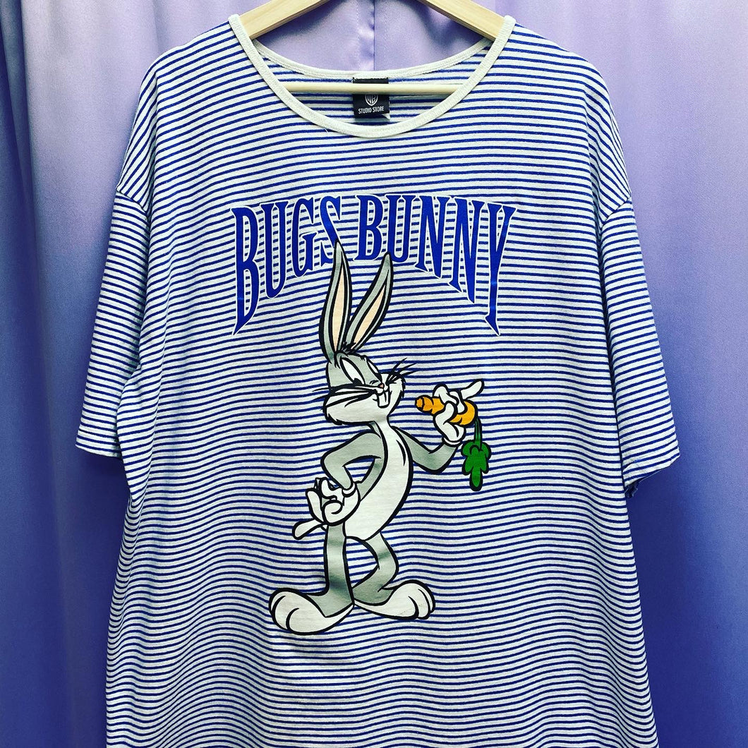 Vintage 1996 Warner Bros Studio Store Bugs Bunny Striped T-Shirt Unisex One Size Fits All