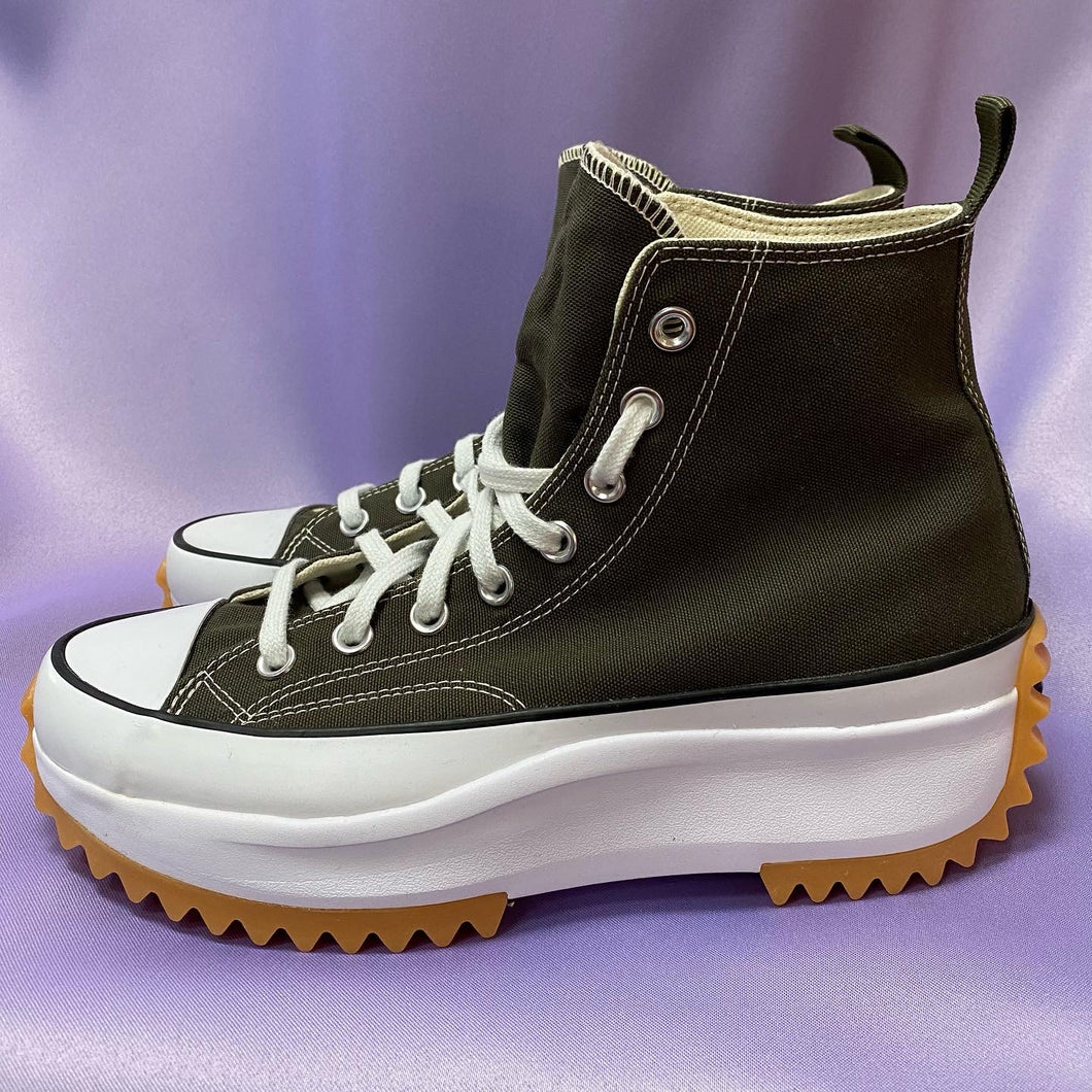 Converse Run Star Hi Hike Cargo Khaki White 171667C Sneakers Men’s Size 8 Women’s Size 9.5 Like New