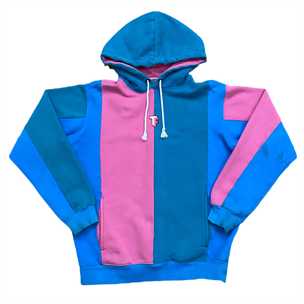 Teddy Fresh Bubblegum Colour Block Center Logo Hoodie Small