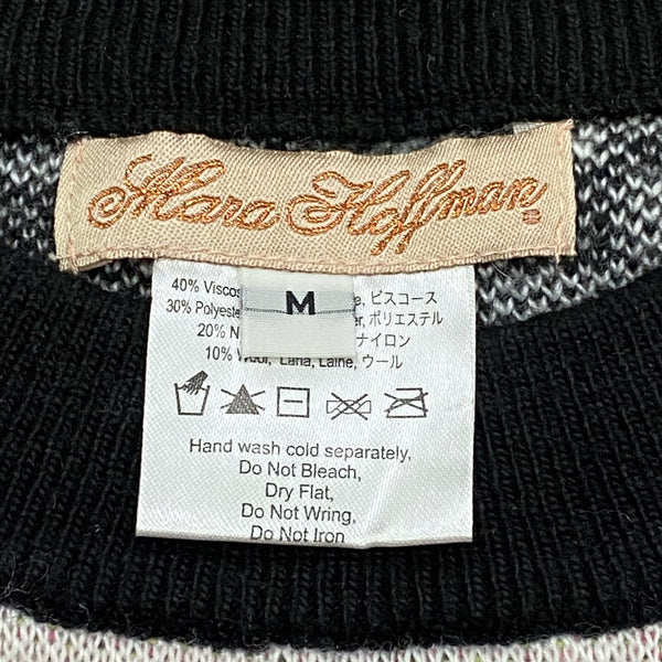 Mara Hoffman Scoop Neck Abstract & Checker Sweater Medium