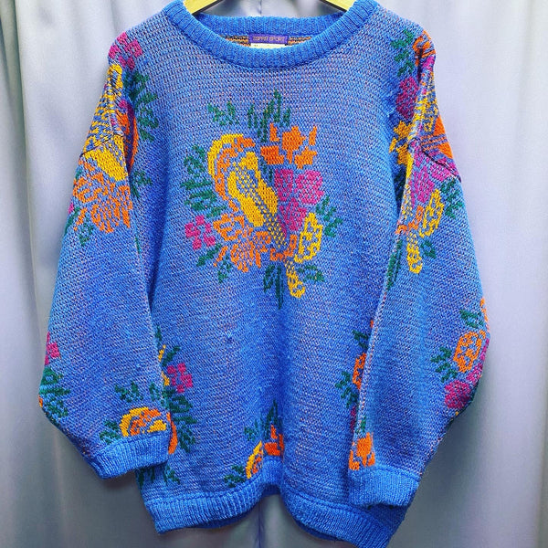 Vintage 80’s Esprit Sport Floral Sweater Women’s Medium