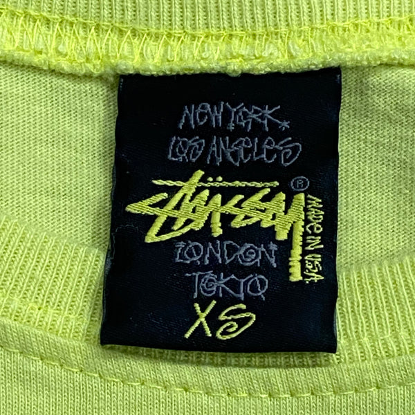Vintage 90’s Stussy Neon Yellow T-Shirt Women’s XS