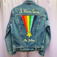Load image into Gallery viewer, Levis Pride I Have Seen The Future LGBT Denim Jacket Women’s Small
