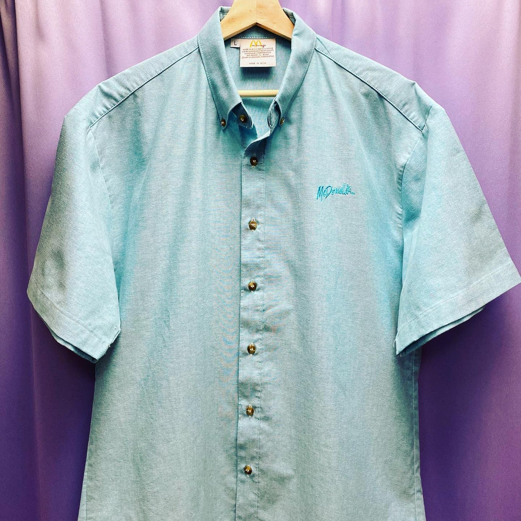 Vintage 1989 McDonald’s Embroidered Button Up Shirt Men’s Large