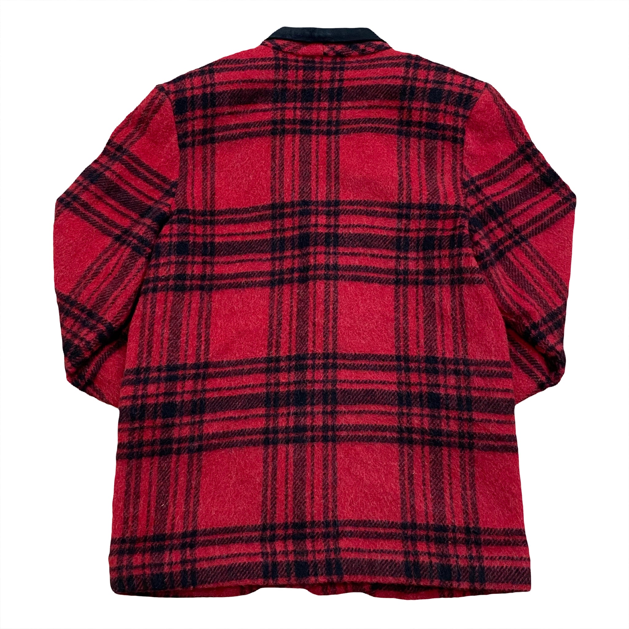 Vintage 80 s Woolrich Red Plaid Wool Mohair Jacket with Suede