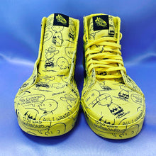 Load image into Gallery viewer, Vans Sk8-Hi Peanuts Charlie Brown All Over Print Sneakers Men’s Size 11.5
