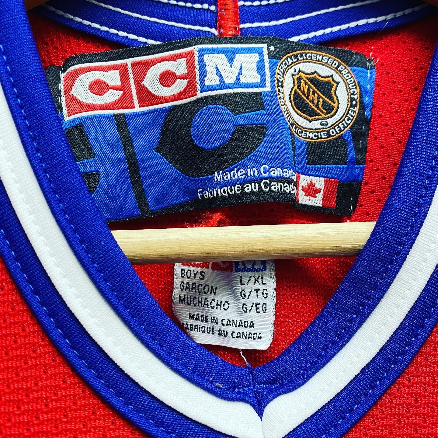 Vintage Montreal Canadiens CCM Hockey Jersey XL Made in Canada 