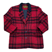 Load image into Gallery viewer, Vintage 80’s Woolrich Red Plaid Wool Mohair Jacket with Suede Collar Medium
