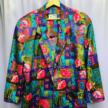 Load image into Gallery viewer, Vintage 80’s Braemar By Jeremy Scott All Over Print Shoulder Padded Blazer Jacket Women’s Size 14
