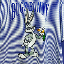 Load image into Gallery viewer, Vintage 1996 Warner Bros Studio Store Bugs Bunny Striped T-Shirt Unisex One Size Fits All
