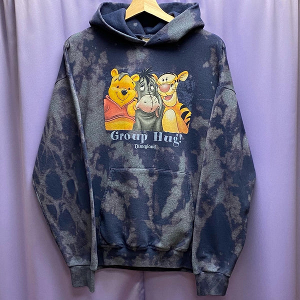 Y2K Disneyland Resort Winnie The Pooh & Friends Group Hug! Tie-Dye Hoodie Large
