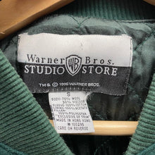 Load image into Gallery viewer, Vintage 1996 Warner Bros Studio Store Taz Football Wool Denim Bomber Jacket Small
