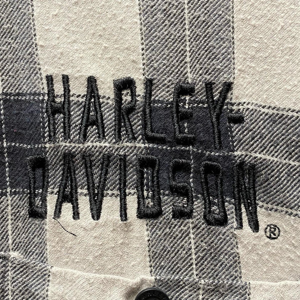 Harley Davidson Plaid Embroidered Button Up Shirt XL
