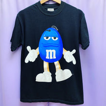 Load image into Gallery viewer, Vintage 90’s M&amp;M Brand Blue Double Sided Graphic T-Shirt Men’s Small

